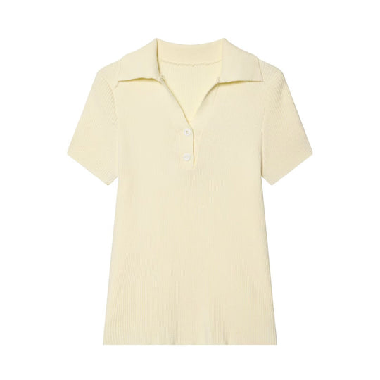 Damen kurzärmliges Poloshirt aus weichem Strickstoff EB
