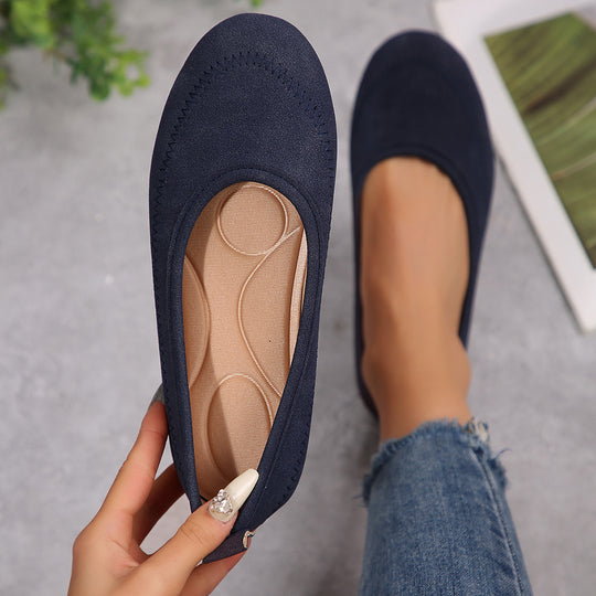 Damen Komfortable Ballerinas mit weichem Obermaterial und rutschfester Sohle EB
