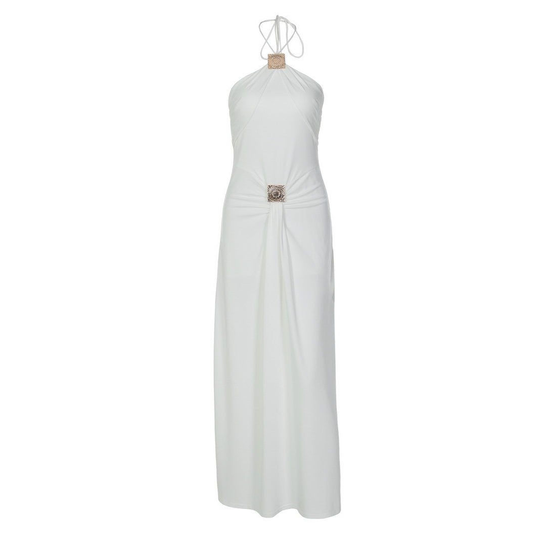 Damen Elegantes Wickelkleid mit raffiniertem Halterneck EB