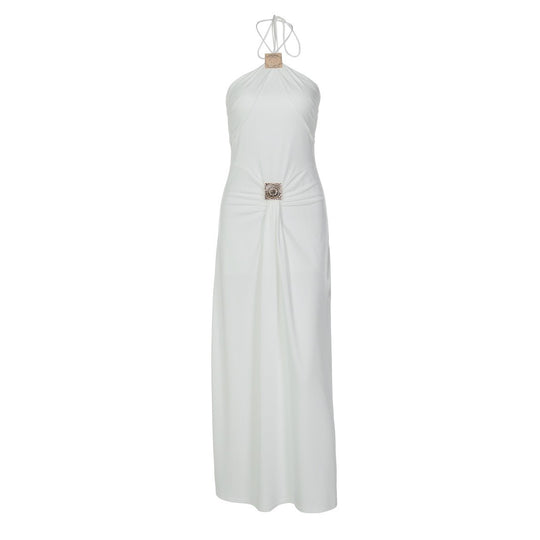 Damen Elegantes Wickelkleid mit raffiniertem Halterneck EB