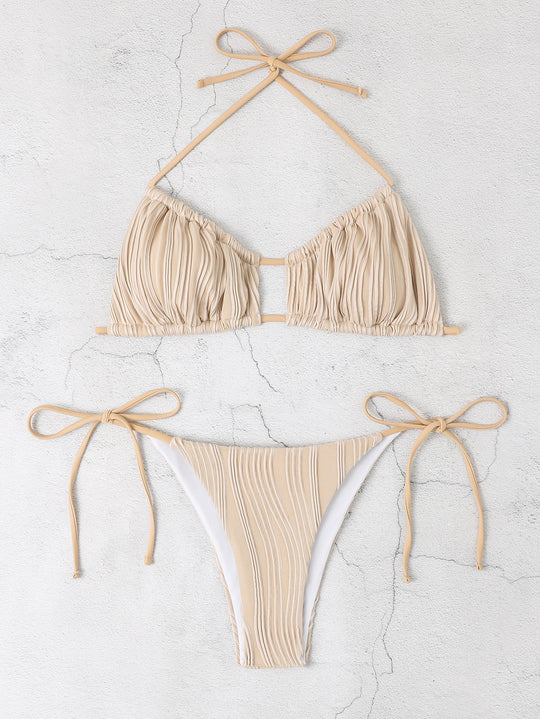 Damen Triangel-Bikini-Set mit raffinierten Rüschendetails EB