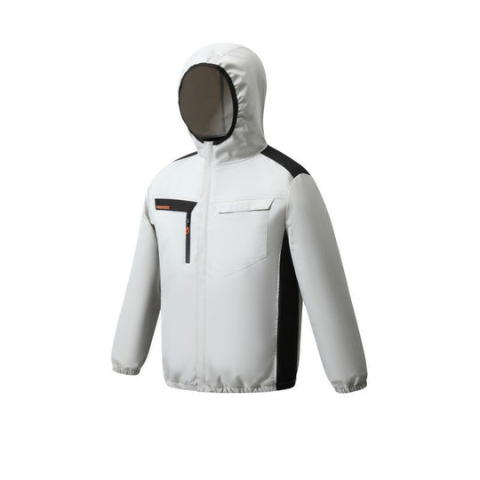 Herren nan belüftete Kühljacke mit mehreren integrierten USB-Lüftern, verstellbarer Kapuze und winddichtem Material EB