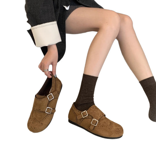 Damen Mokassins mit doppeltem Riemen und softer Innensohle EB