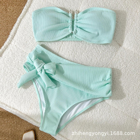 Damen Bandeau-Bikini mit modernem Wickelbund EB