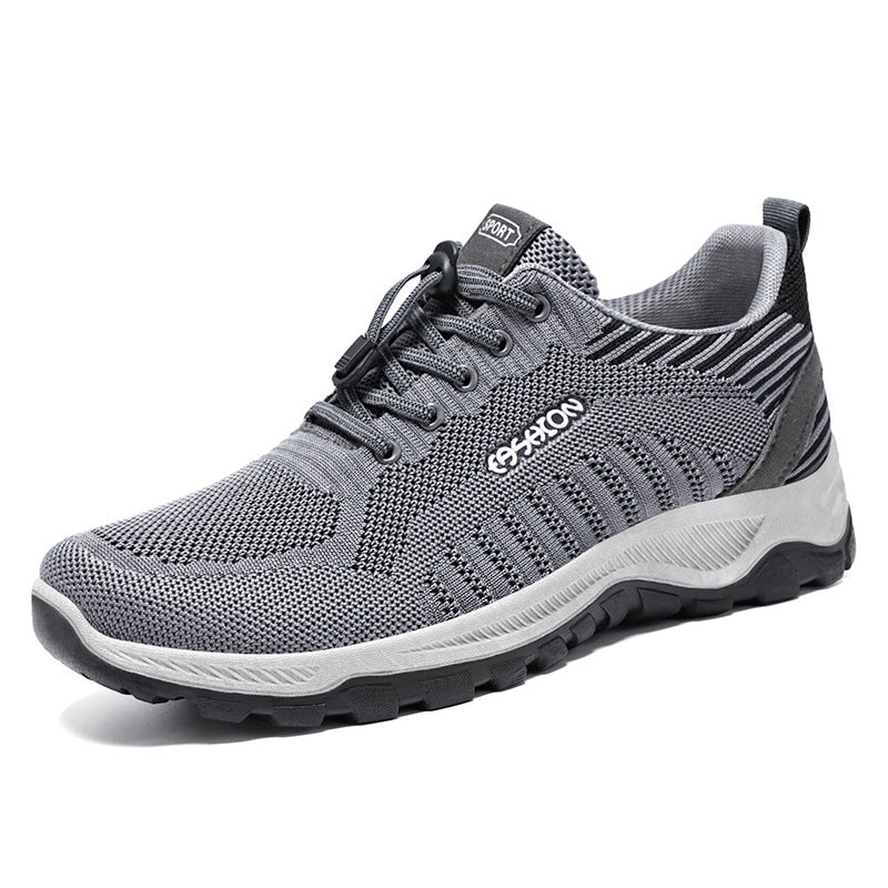 Herren nan multifunktionaler Strick-Sportschuh mit Schnellzug-Schnürung, stoßdämpfender EVA-Zwischensohle und griffiger Trailaußensohle EB