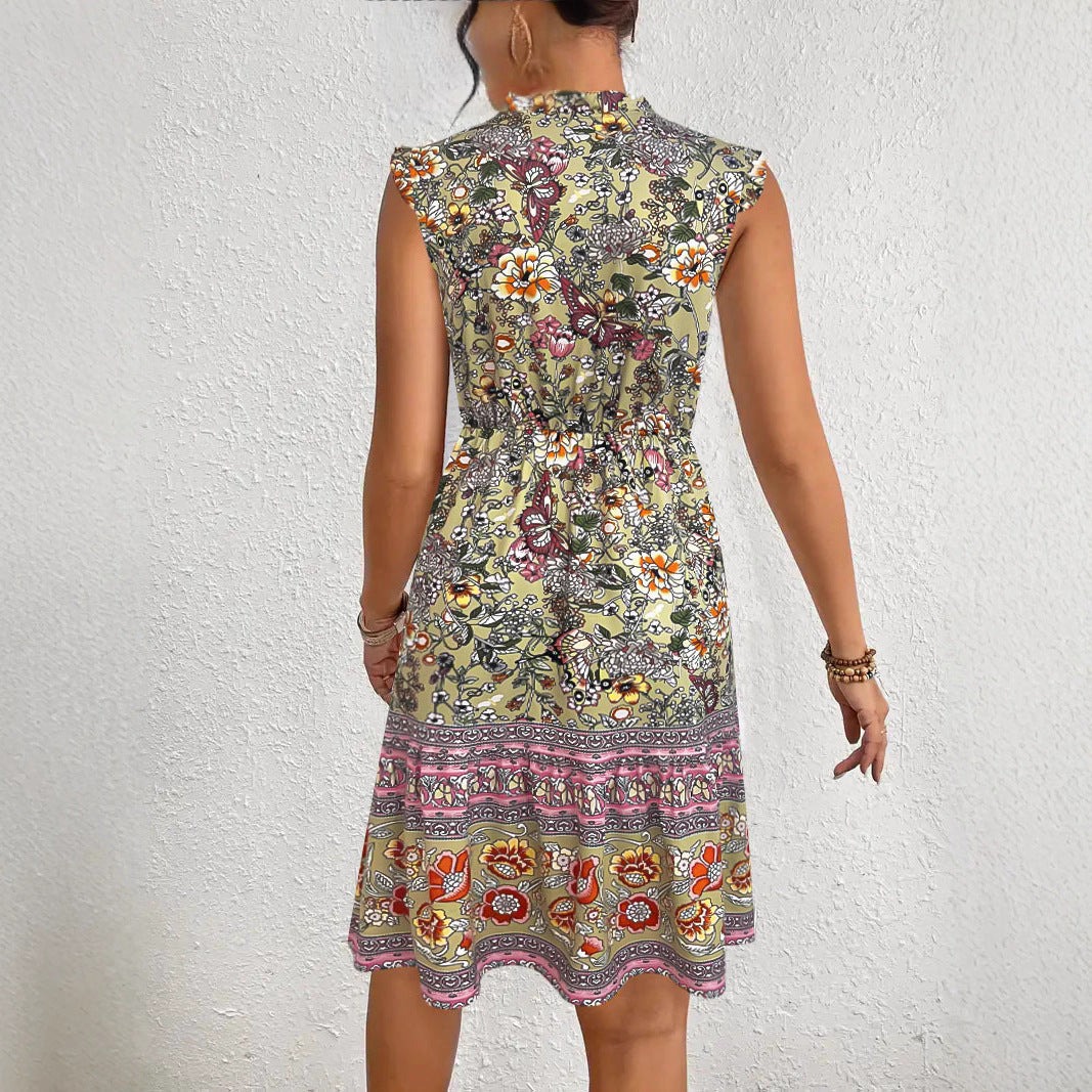 Damen Sommerliches Midikleid mit verspieltem Blumenmuster und lässigem Schnitt EB