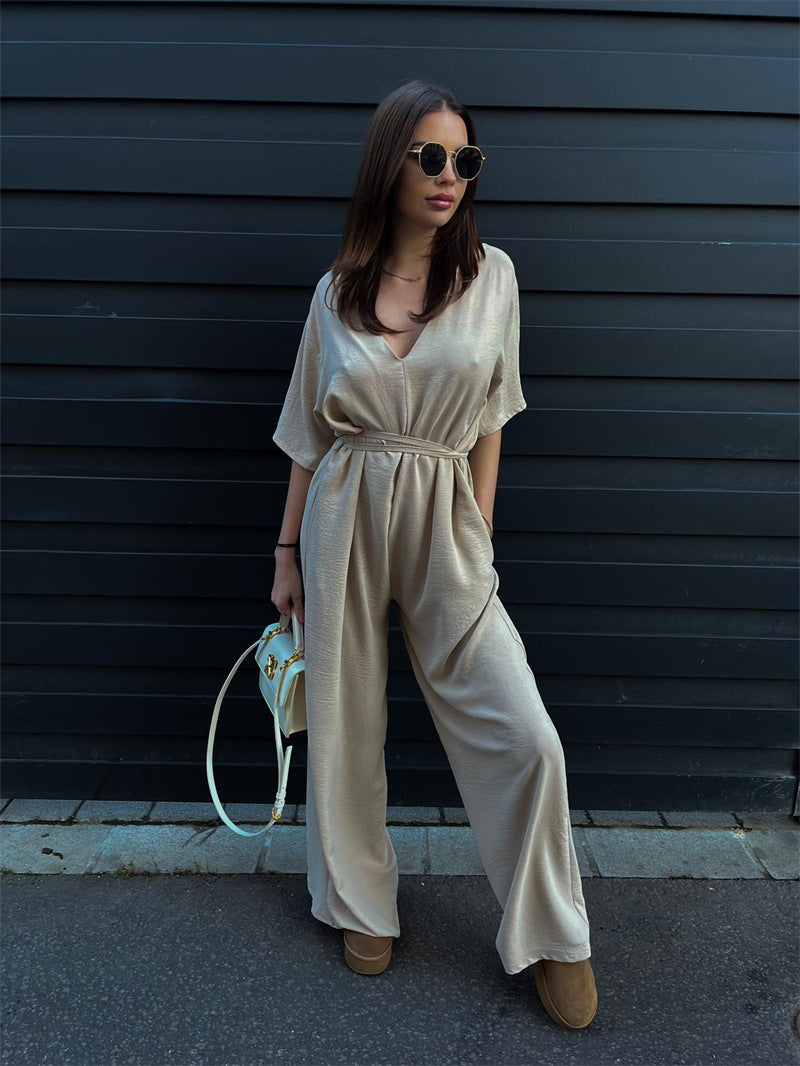 Damen eleganter Jumpsuit mit lockerem Schnitt EB