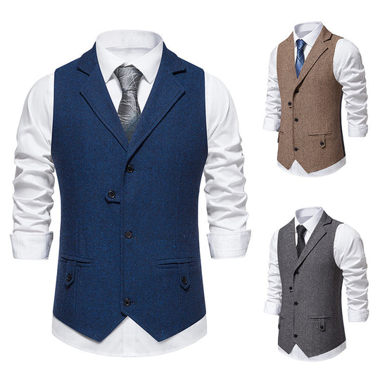 Herren elegante Weste mit modernem Hahnentritt-Muster EB