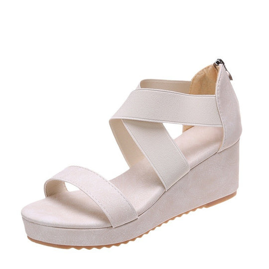 Damen Wedge-Sandalen mit elegantem Kreuzband-Design und komfortablem Fußbett EB