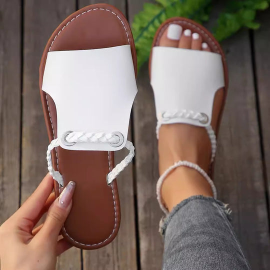 Damen modische Slipper mit geflochtenem Detail EB