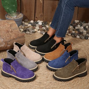 Damen Modische und bequeme Stiefeletten mit Reißverschluss EB
