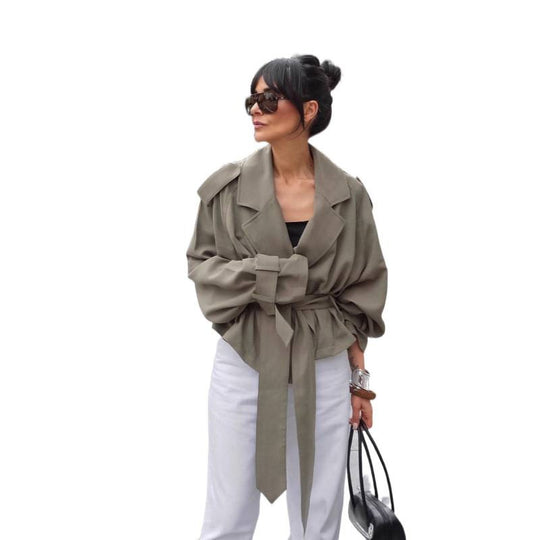 Damen Oversized Trenchcoat mit schickem Gürtel EB