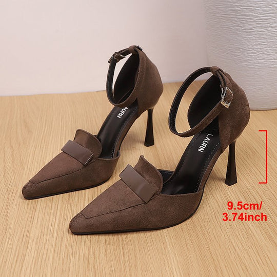 Damen Elegante High-Heel Sandalen mit verstellbarem Knöchelriemen EB