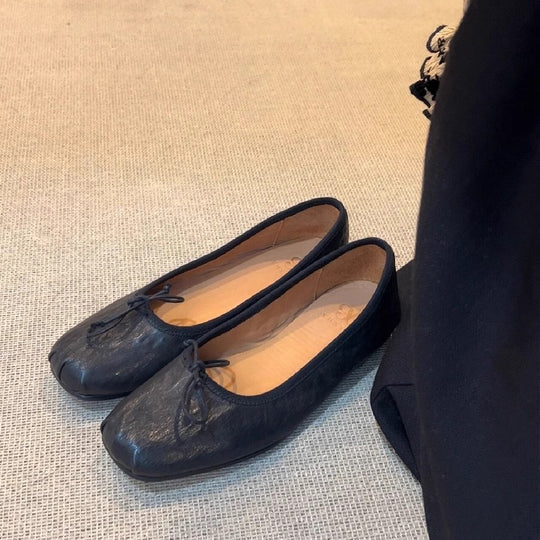 Damen Ballerinas mit quadratischer Zehenform und elegantem Riemenverschluss EB