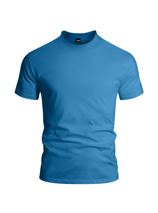 Herren nan eng anliegendes Rundhals-Basicshirt aus Singlejersey mit verstärktem Nackenband EB