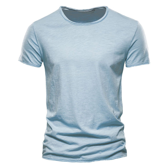 Herren nan leichtes Baumwolljersey Kurzarmshirt mit V-Ausschnitt und schmaler Passform EB