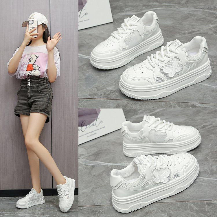 Damen modische Sneakers mit floralen Applikationen und gepolsterter Sohle EB
