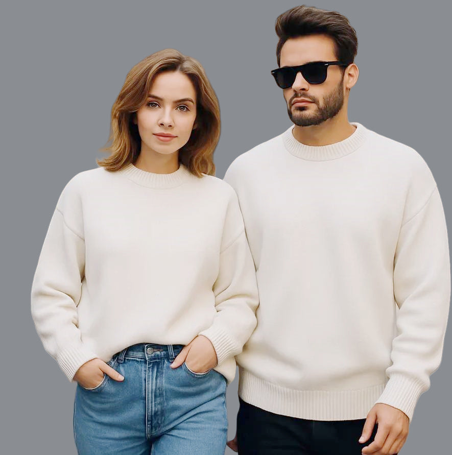 Damen gemütlicher Oversized Pullover mit strukturiertem Rippenmuster und breiten Bündchen EB