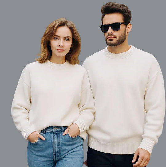 Damen gemütlicher Oversized Pullover mit strukturiertem Rippenmuster und breiten Bündchen EB