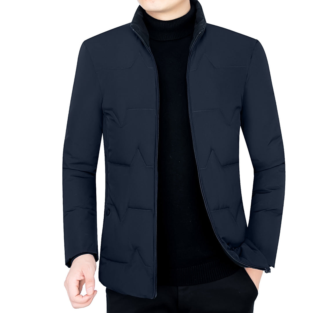 Herren Wattierte Stehkragenjacke mit wasserabweisender Oberfläche und Reißverschlusstaschen EB