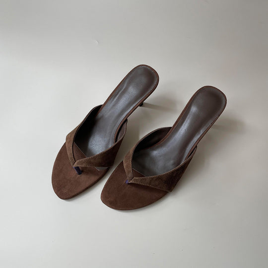 Damen elegante Slingback-Pantoletten mit geschwungenem Riemendesign EB