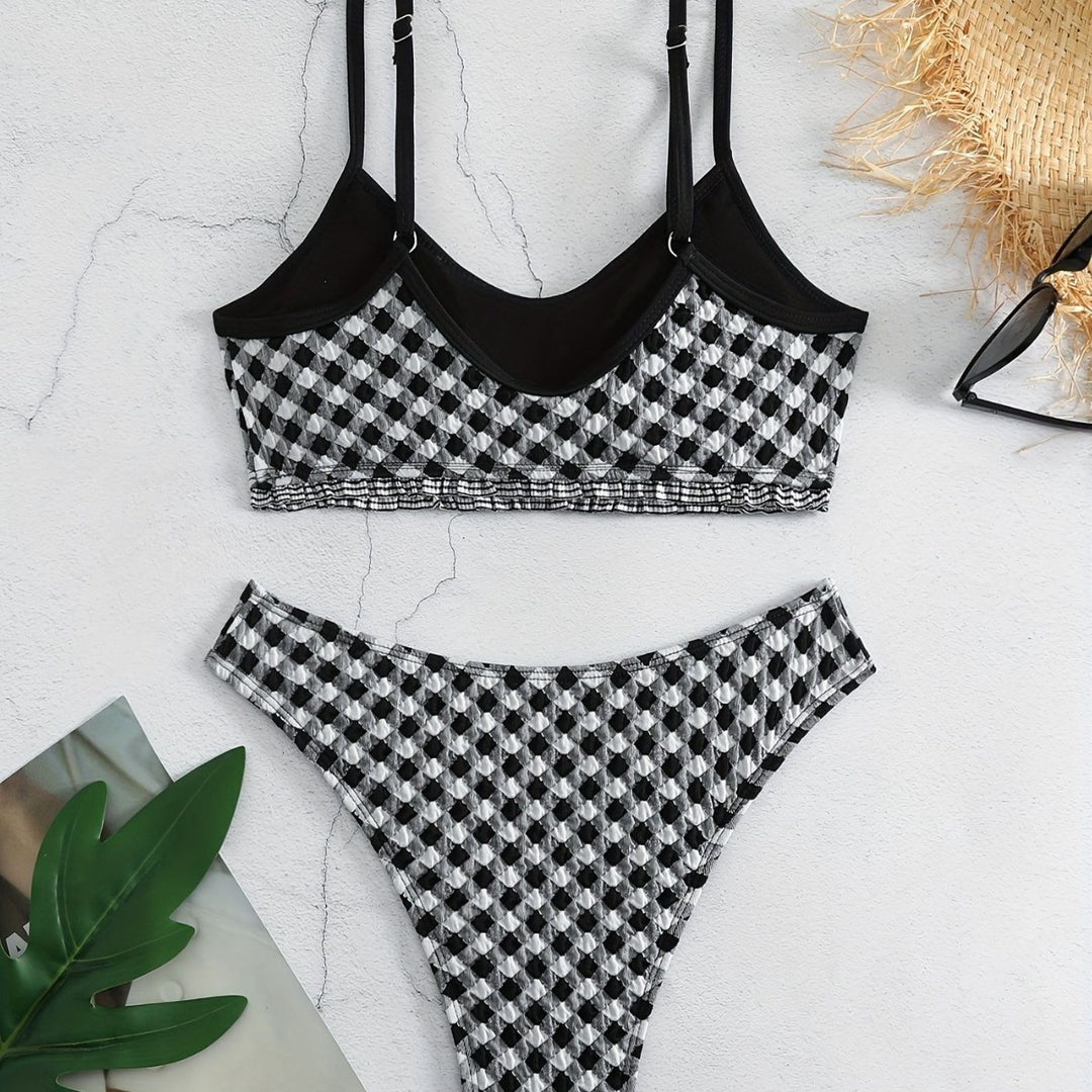 Damen lässiger Crop-Top Bikini EB