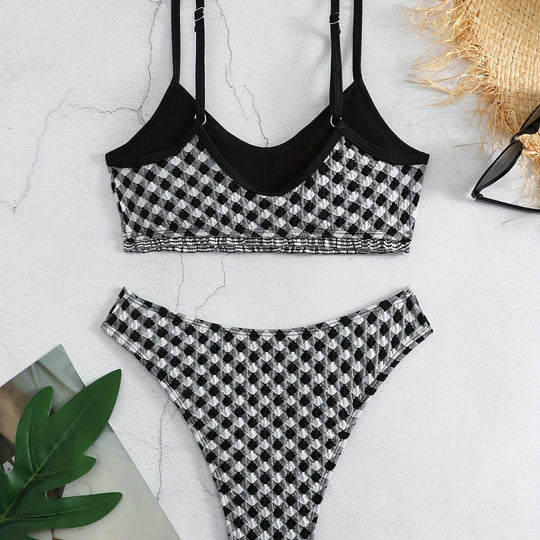 Damen lässiger Crop-Top Bikini EB