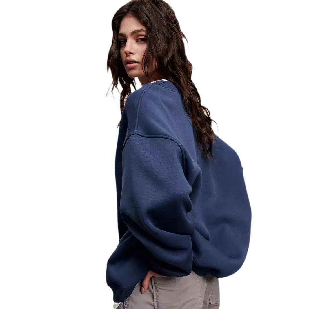 Damen Oversized Sweatshirt im lässigen Stil mit übergroßen Ärmeln und elastischen Bündchen EB