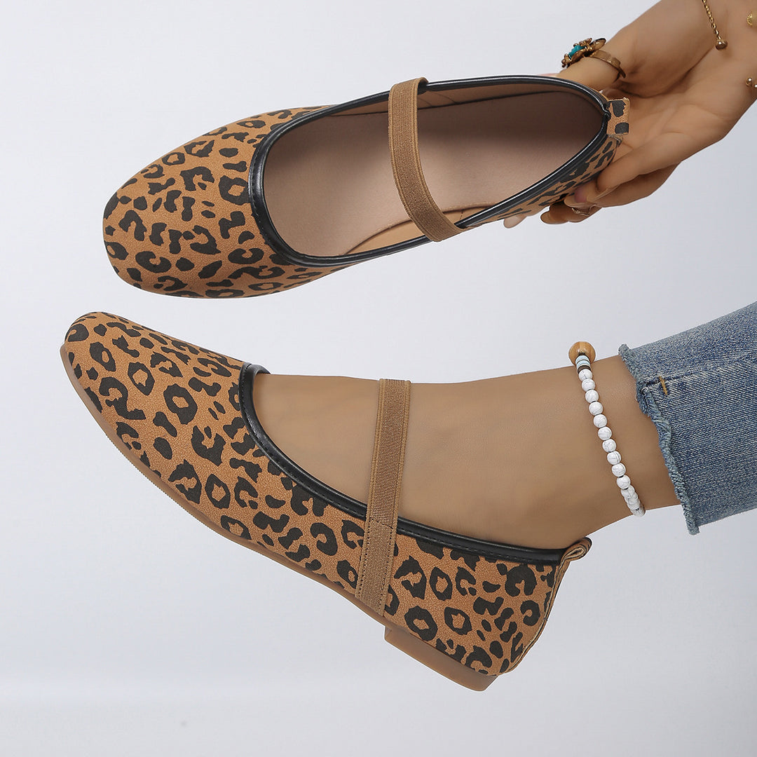 Damen bequeme Ballerinas mit elastischem Riemen EB