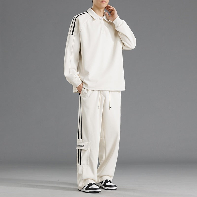 Herren Sportliches Freizeit-Set mit hohem Kragen und praktischen Taschen EB