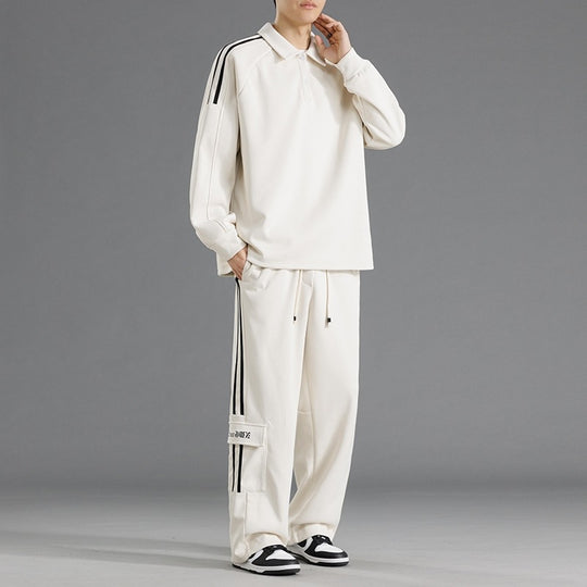 Herren Sportliches Freizeit-Set mit hohem Kragen und praktischen Taschen EB