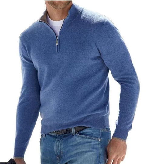 Damen nan leichter Sweatshirtpullover mit halbem Reißverschluss EB