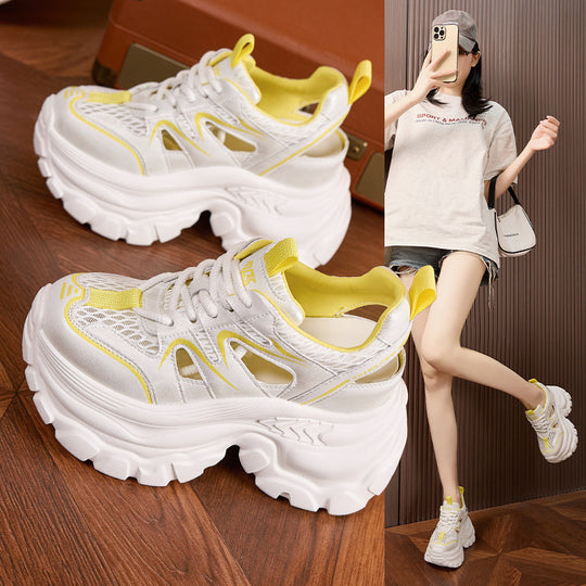 Damen Sneakers mit luftiger Mesh-Oberfläche und extragroßer Plattform EB
