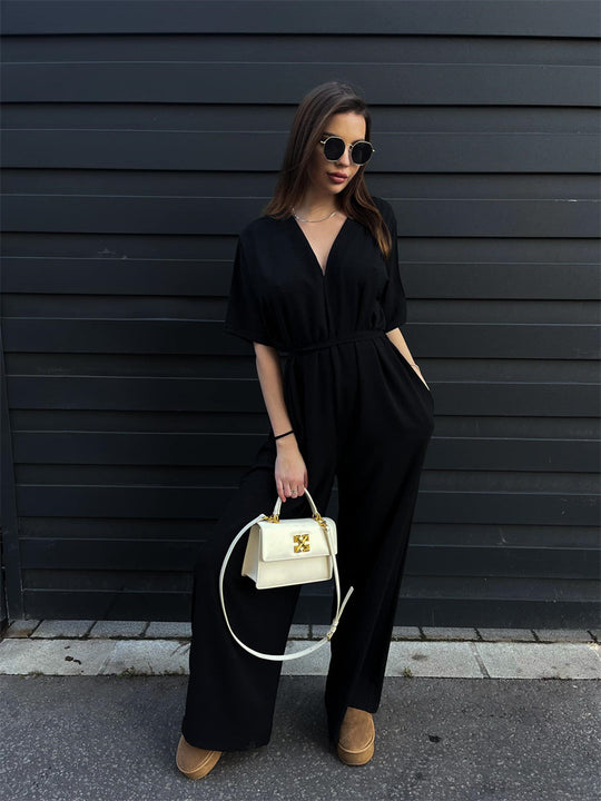 Damen eleganter Jumpsuit mit lockerem Schnitt EB