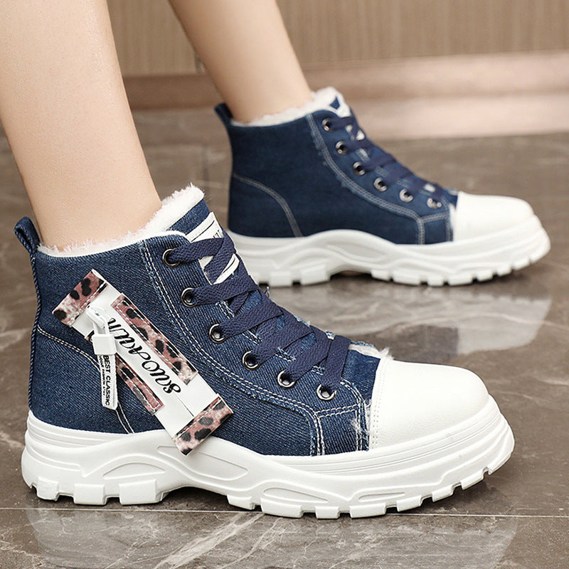 Damen hohe Sneaker mit warmem Innenfutter und robustem Profil EB