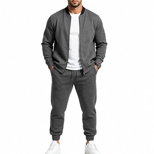 Herren nan sportives zweiteiliges Jogginganzug-Set mit Bomberjacke und konisch zulaufender Jogginghose EB