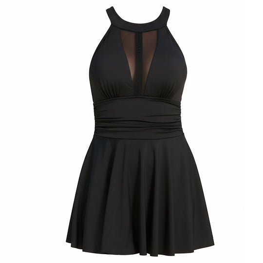 Damen Eleganter Badeanzug mit transparenten Einsätzen EB