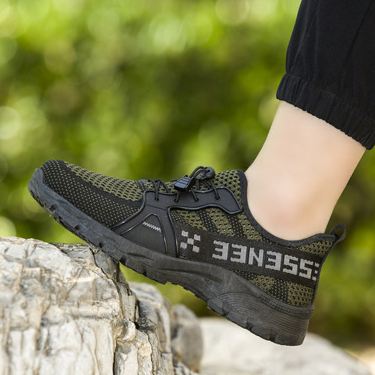 Damen Sportliche Mesh-Sneaker mit druckdämpfender Sohle und elastischem Schnürsystem EB