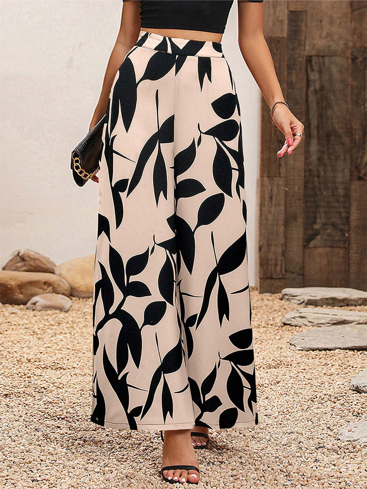 Damen Palazzohosen mit floralem Muster EB