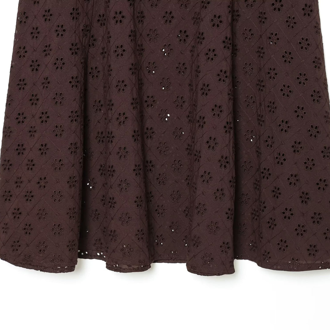 Damen Midirock mit feiner Lochstickerei EB