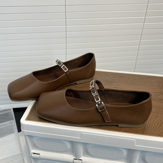 Damen elegante Ballerinas mit modischem Riemen und weichem Innenfutter EB