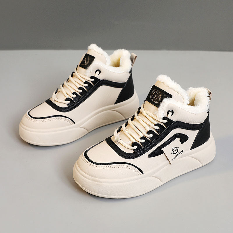 Damen Hohe Winter Sneakers mit weichem Fleece-Futter und rutschfester Sohle EB