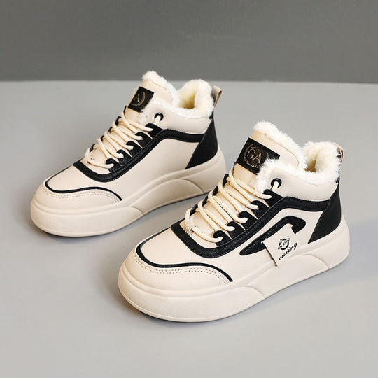 Damen Hohe Winter Sneakers mit weichem Fleece-Futter und rutschfester Sohle EB