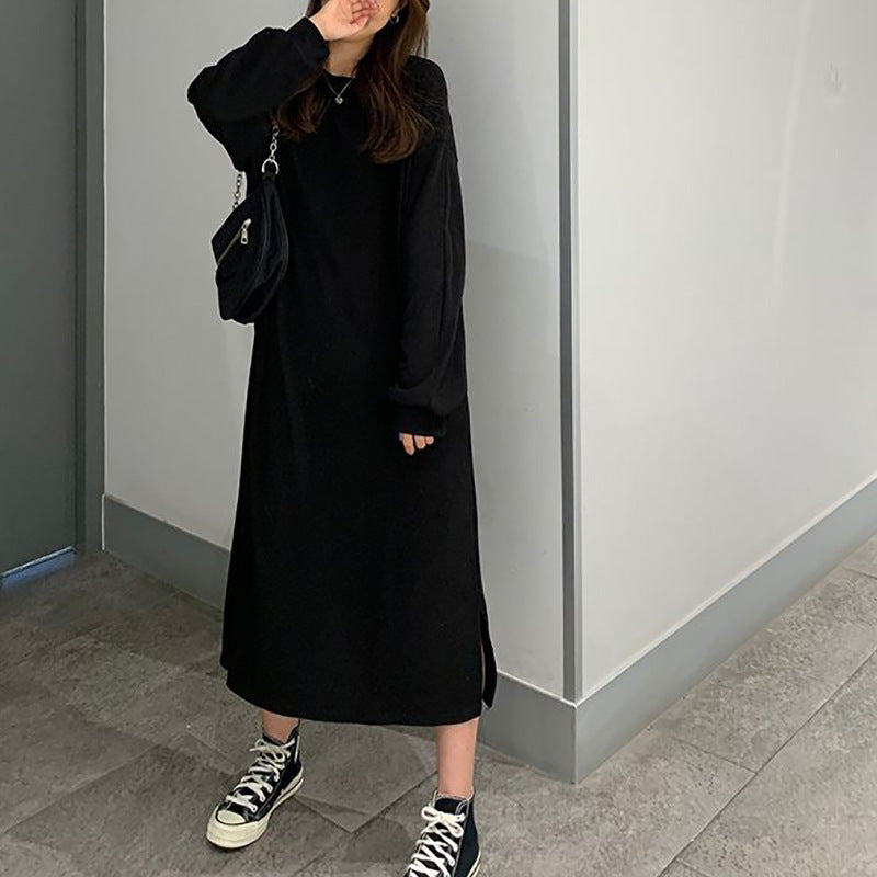 Damen Elegantes Maxikleid mit langen Ärmeln und strukturiertem Design EB