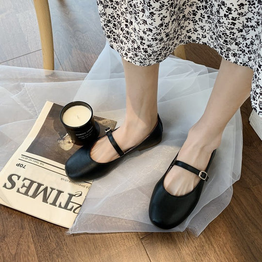Damen elegante Ballerinas mit Schnallen-Detail EB