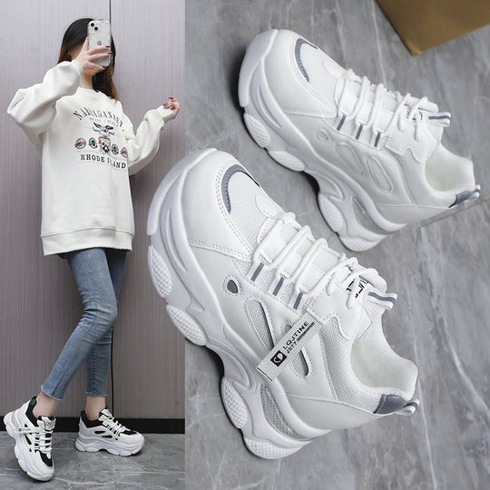 Damen Chunky Sneakers mit atmungsaktivem Mesh-Obermaterial und rutschfester Sohle EB