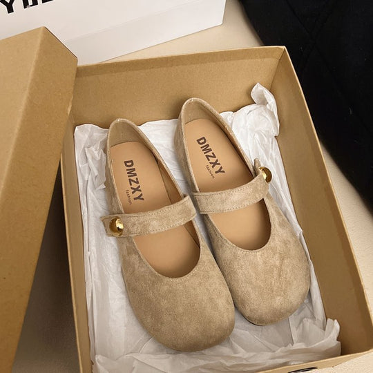 Damen elegante Ballerinas mit dekorativem Riemchen und hochwertiger Oberfläche EB