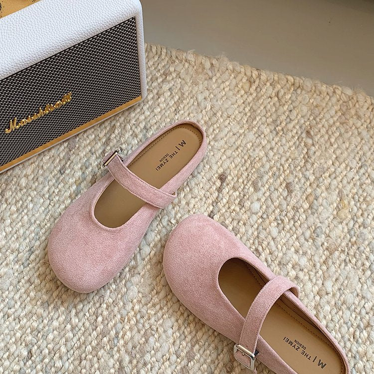Damen weiche Mokassins mit verstellbarem Riemen und bequemer Innensohle EB