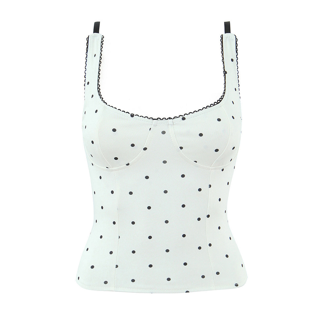 Damenoberteil mit eleganter Polka-Dot-Optik und feinen Details EB