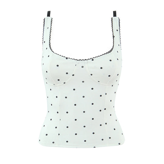 Damenoberteil mit eleganter Polka-Dot-Optik und feinen Details EB